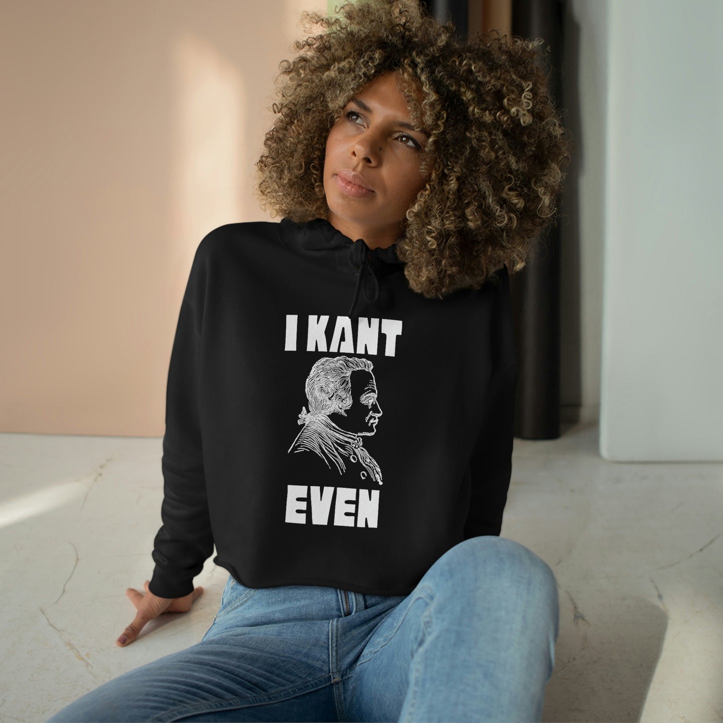 "I Kant even" Immanuel Kant, Crop Hoodie