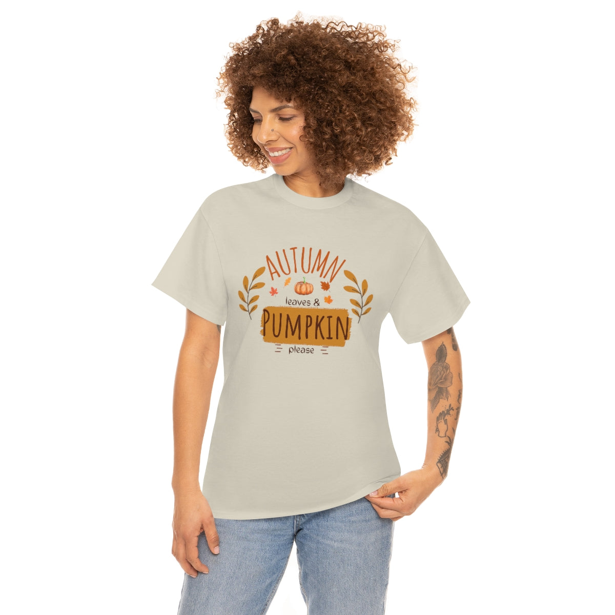 "Autumn leaves & pumpkin please" Tee