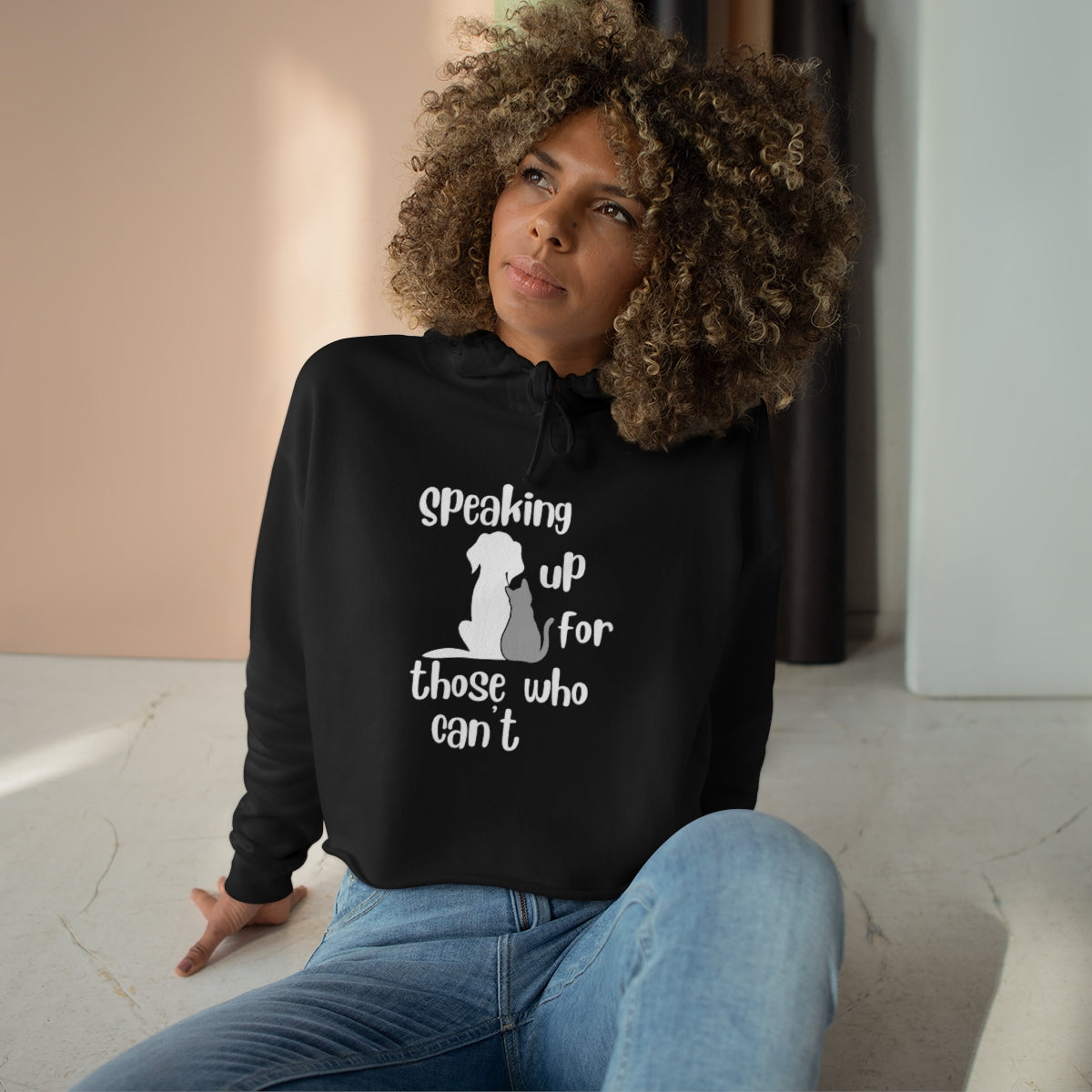 "Speaking up for those who can't" Crop Hoodie