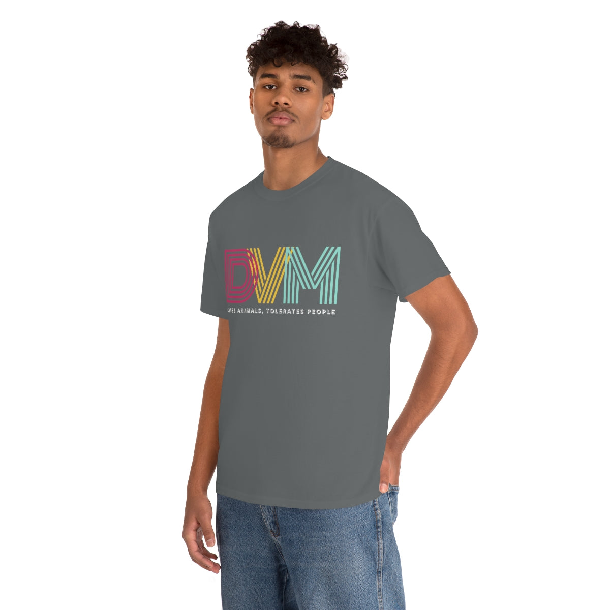 "DVM: loves animals, tolerates people" Tee