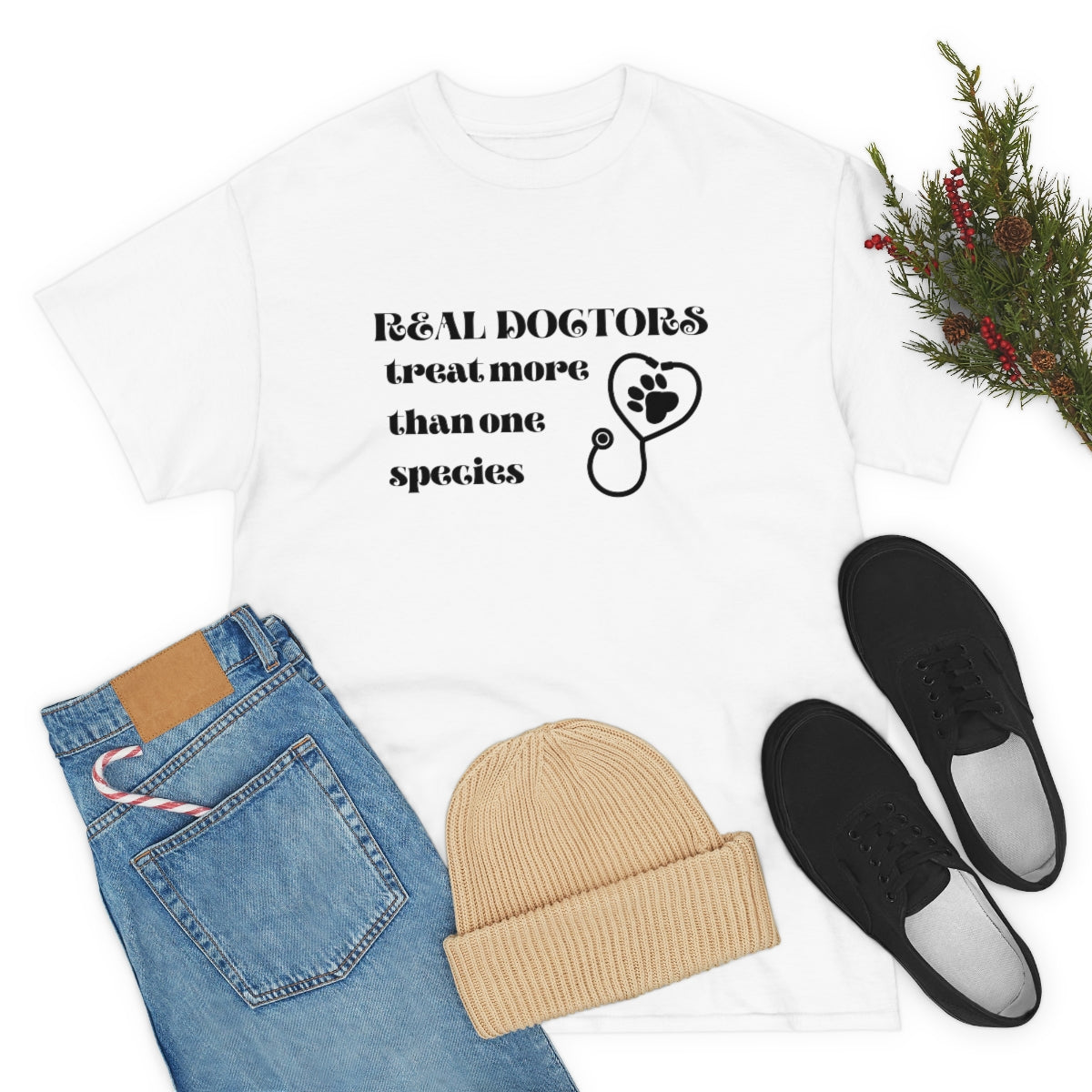 "Real doctors treat more than one species" Tee