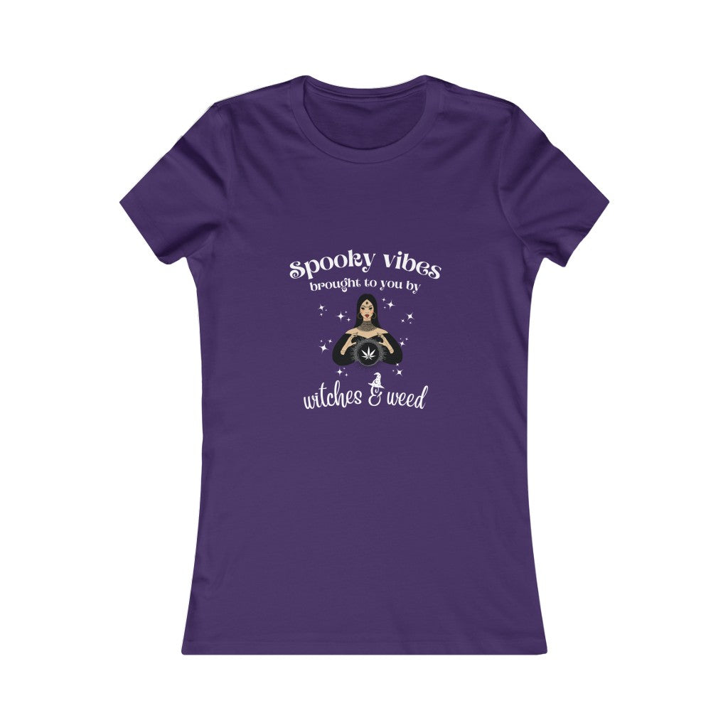 “Spooky Vibes brought to you by witches & weed” Women's Tee