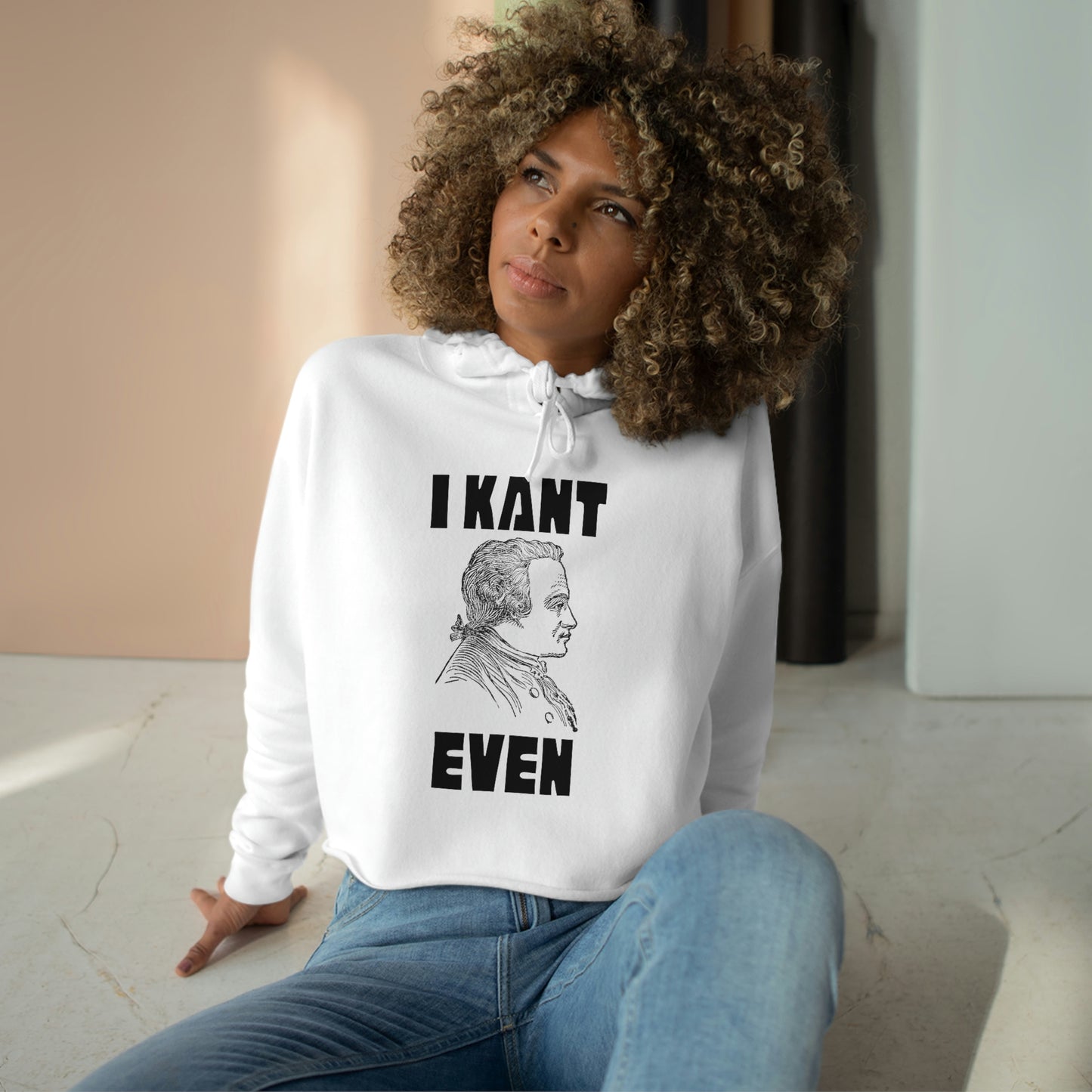 "I Kant even" Immanuel Kant, Crop Hoodie