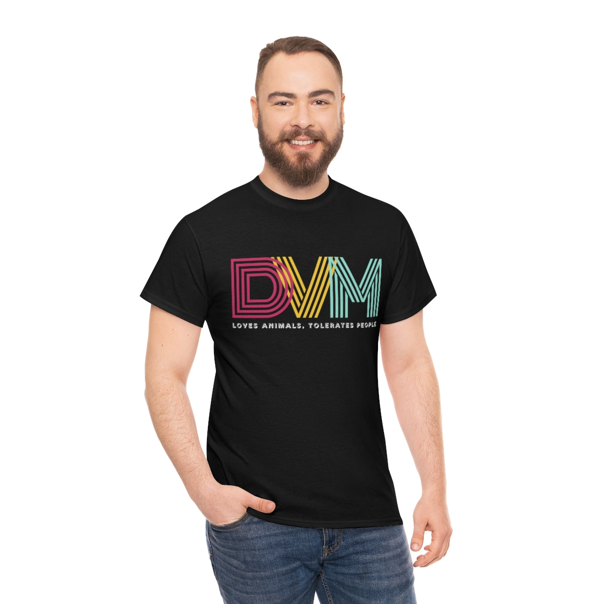 "DVM: loves animals, tolerates people" Tee