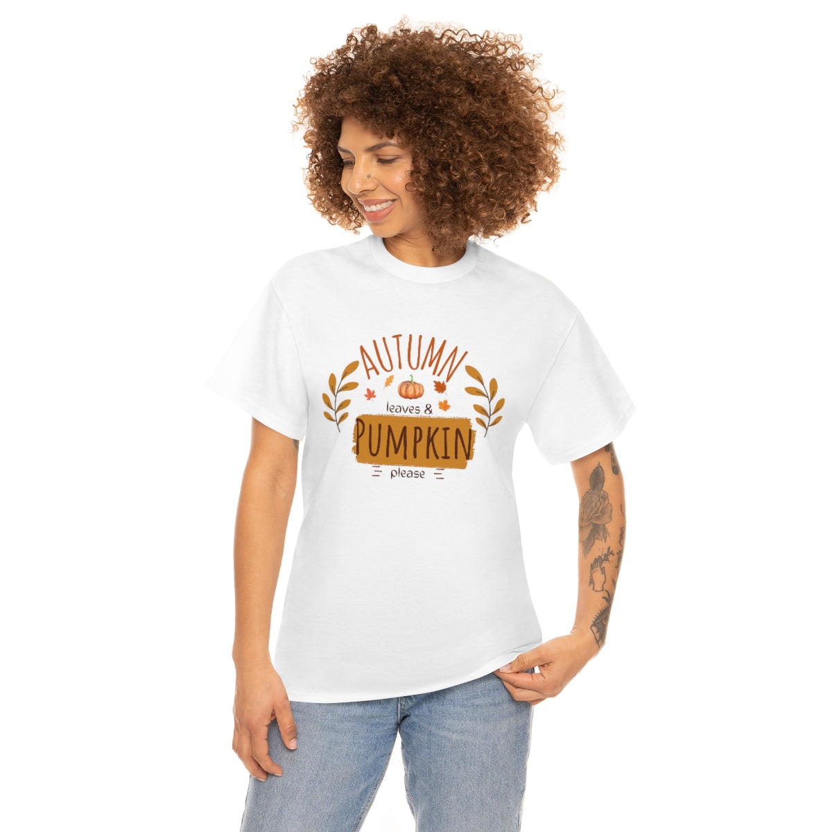 "Autumn leaves & pumpkin please" Tee