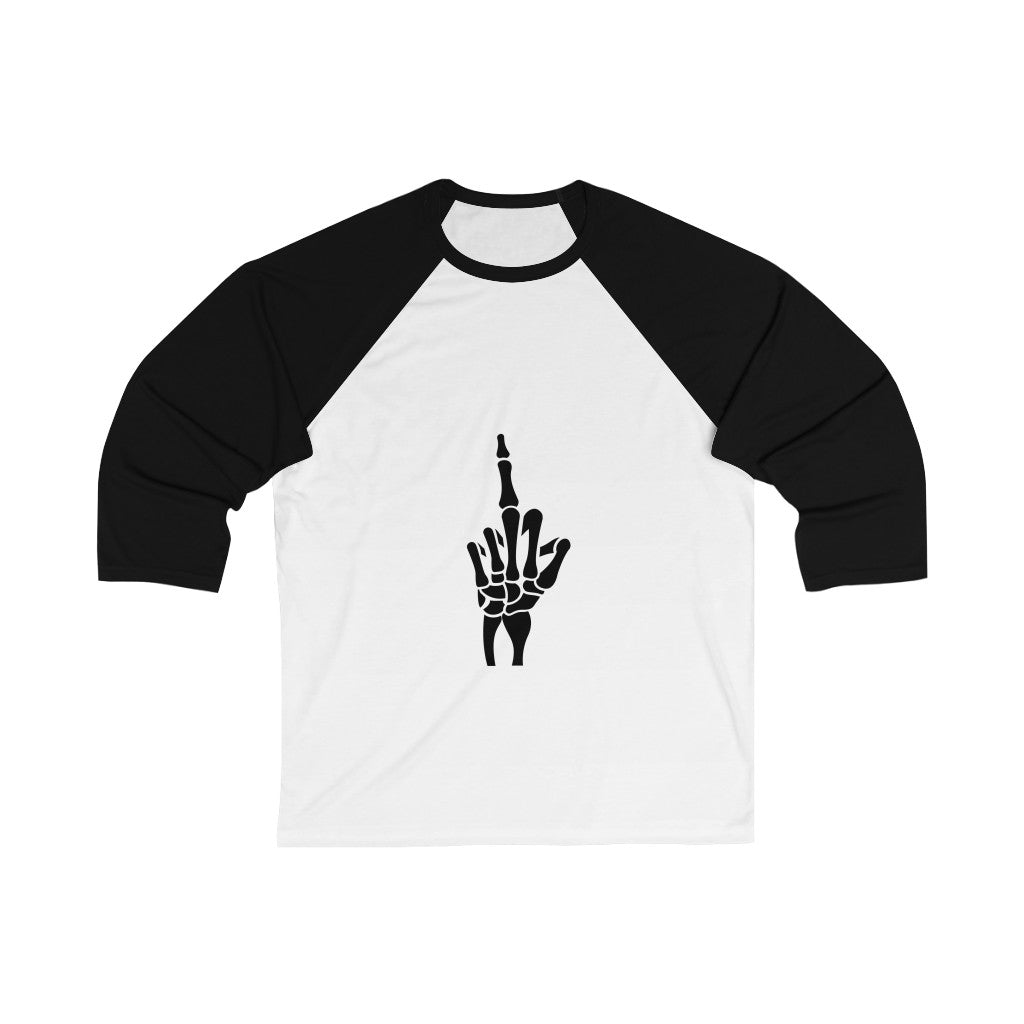 Skeleton Hand Middle Finger, Baseball Tee