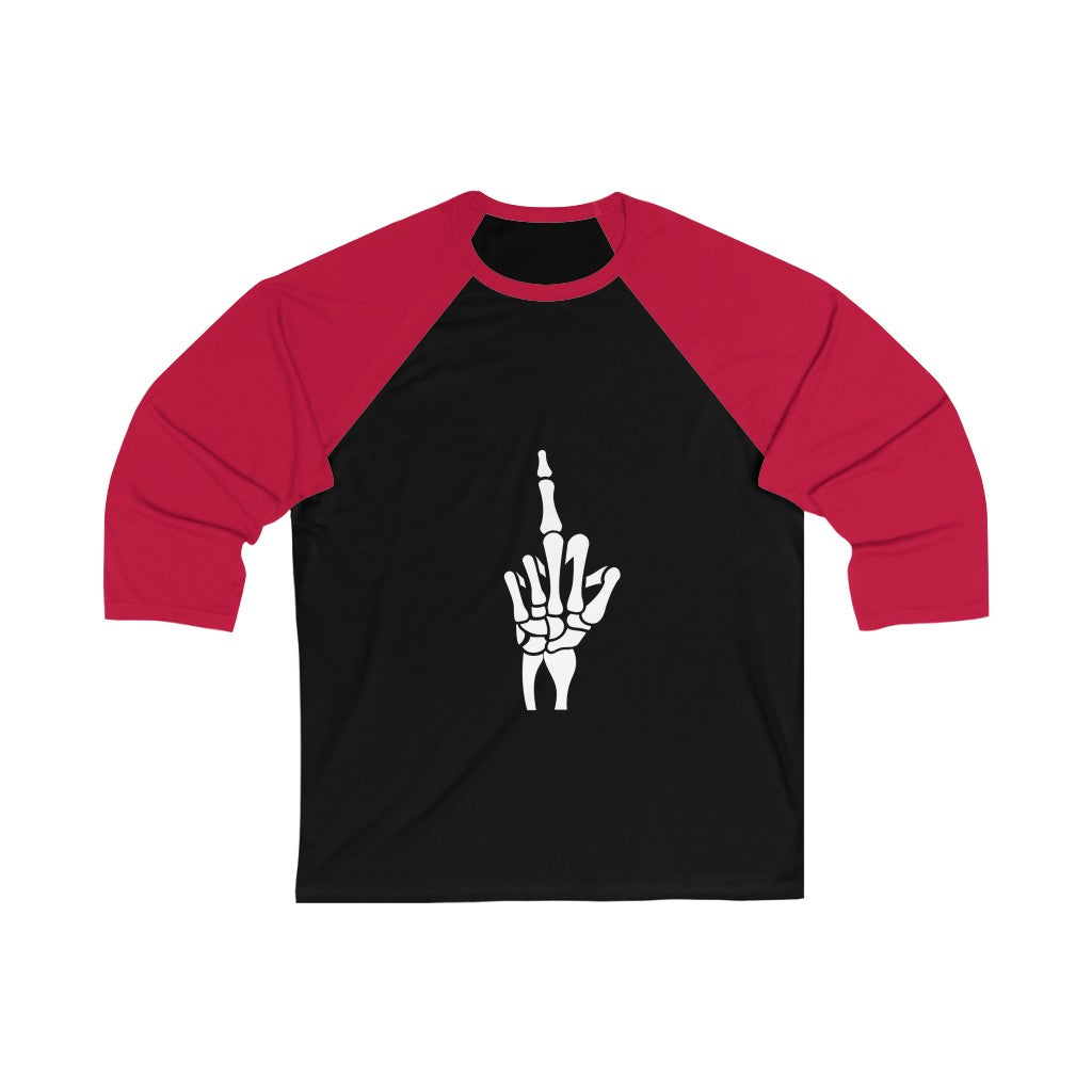 Skeleton Hand Middle Finger, Baseball Tee