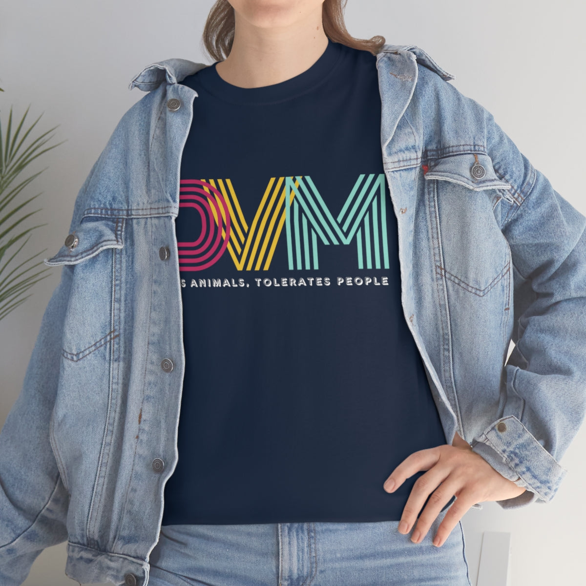 "DVM: loves animals, tolerates people" Tee