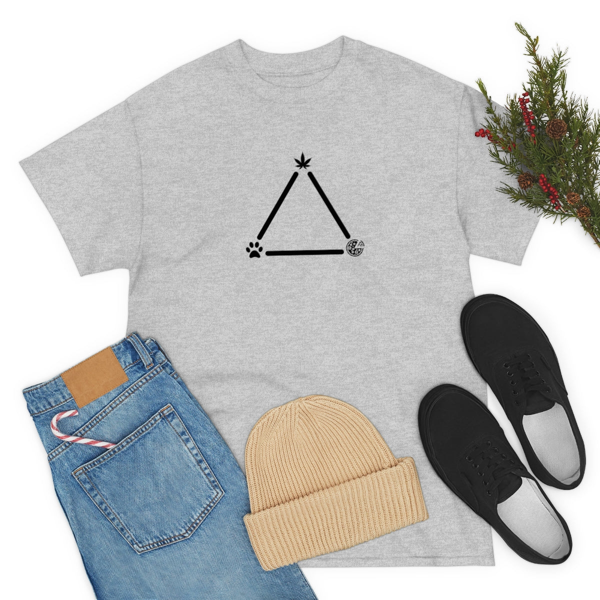 Pot, Puppies, Pizza Triangle Tee