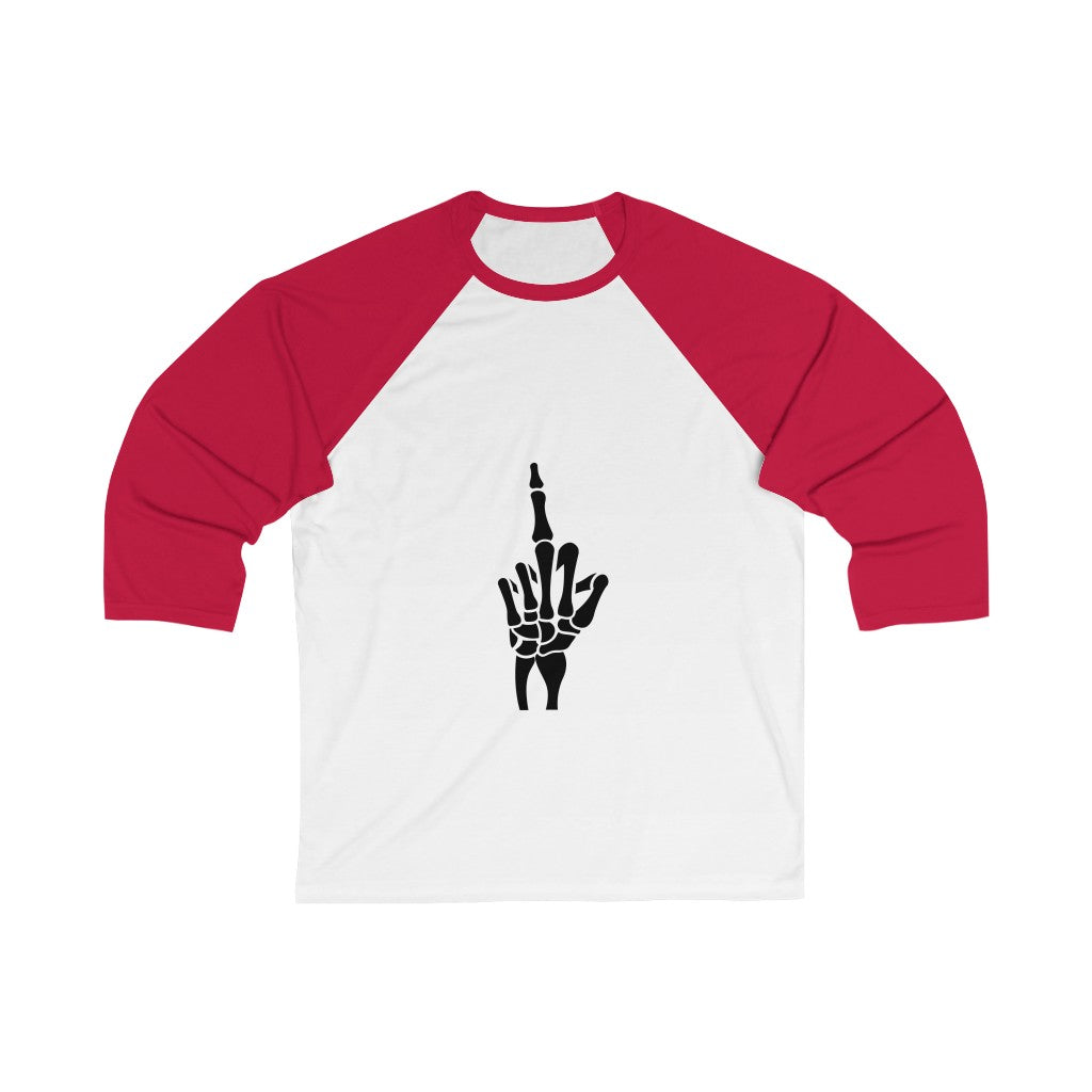 Skeleton Hand Middle Finger, Baseball Tee