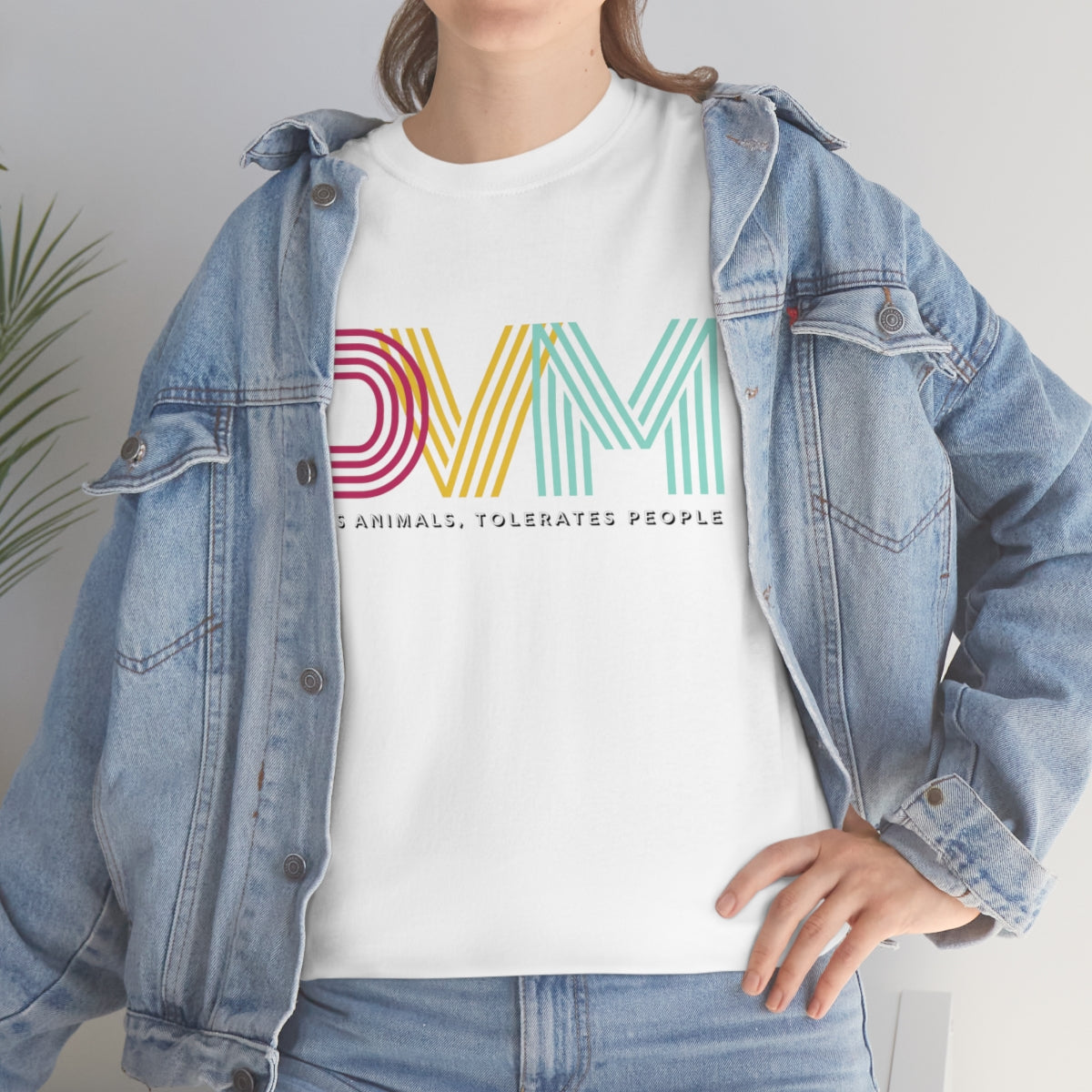 "DVM: loves animals, tolerates people" Tee