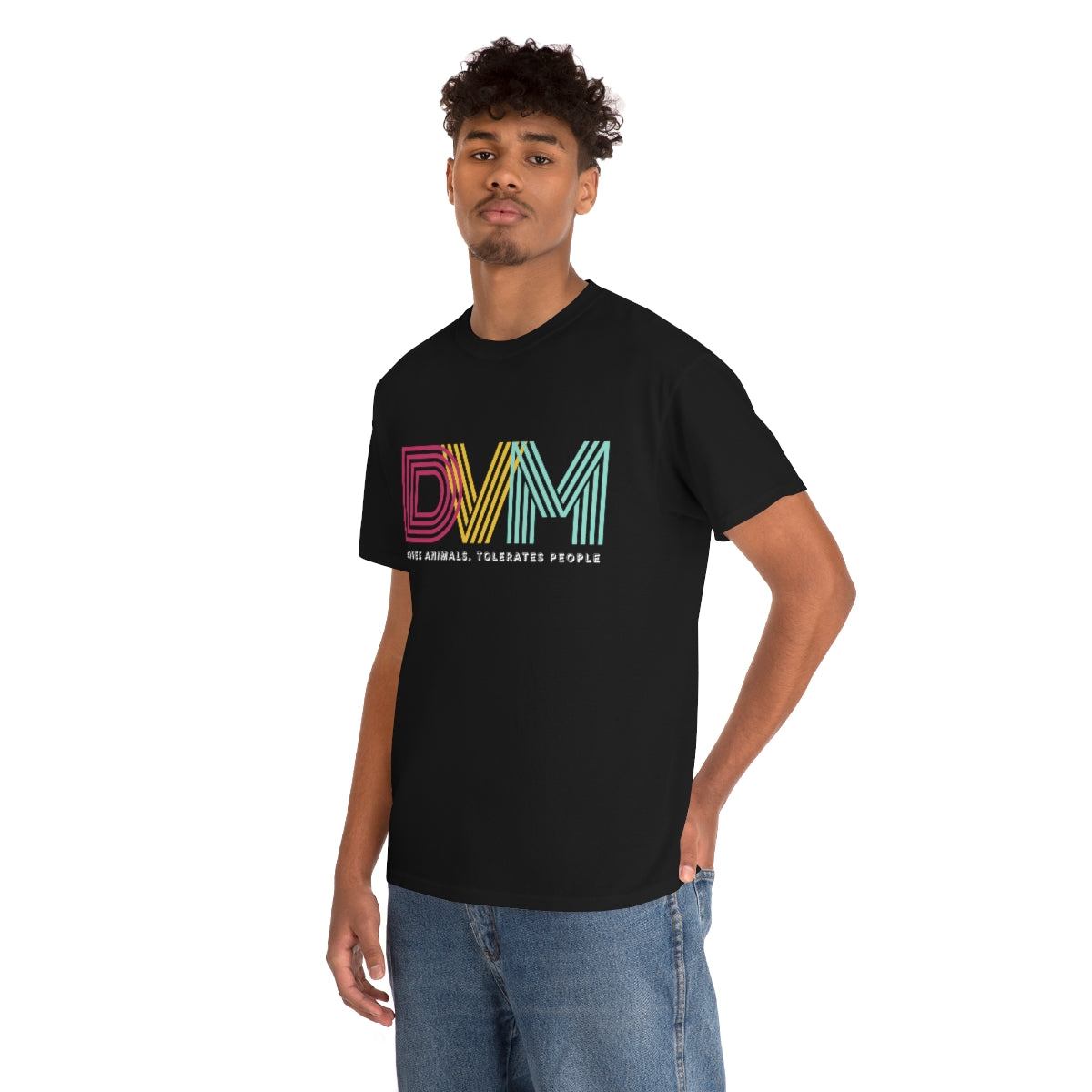 "DVM: loves animals, tolerates people" Tee