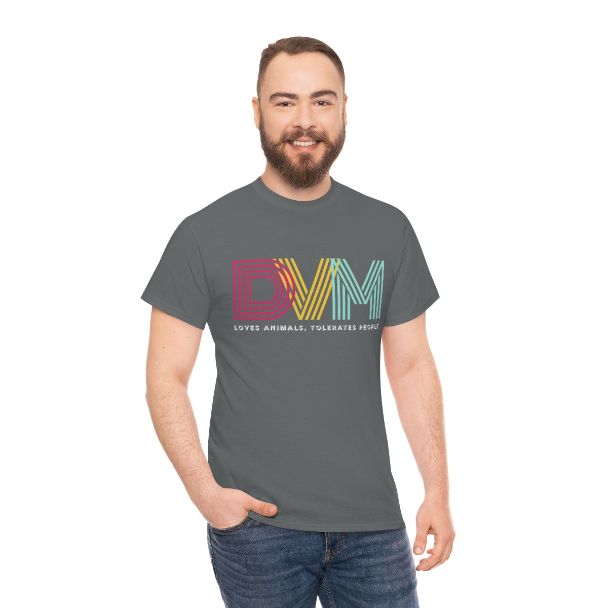 "DVM: loves animals, tolerates people" Tee